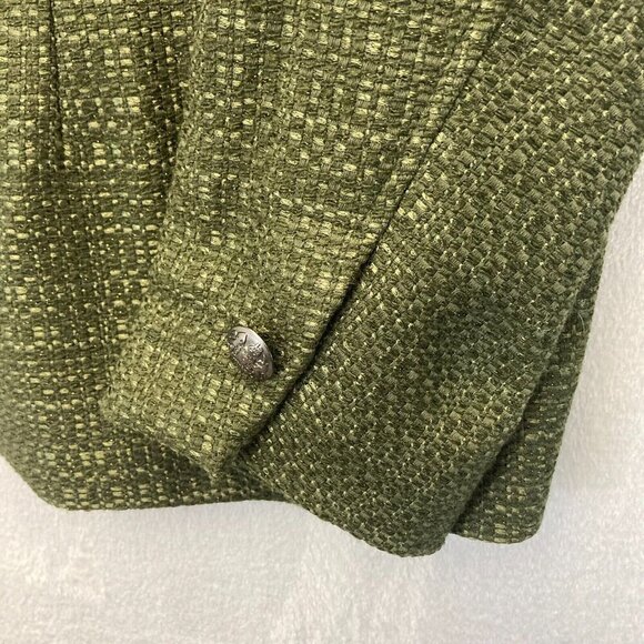 Coldwater Creek Green Tweed Blazer Jacket Womens 18 Academia Holiday Christmas - Picture 8 of 16